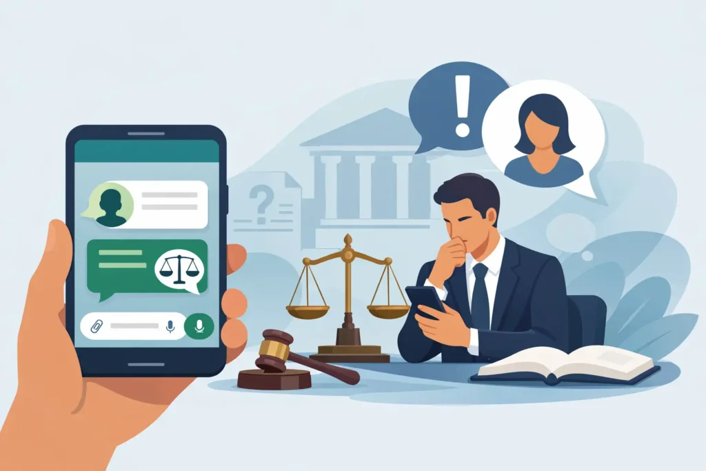 Consulta legal urgente por WhatsApp y qué hacer